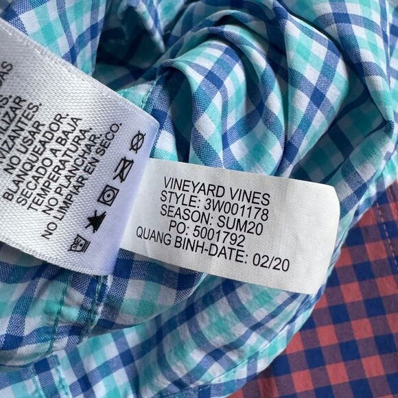 Vineyard Vines Lot of 2 Boys Performance Gingham Check Button Down Shirts M NWT - Picture 5 of 10